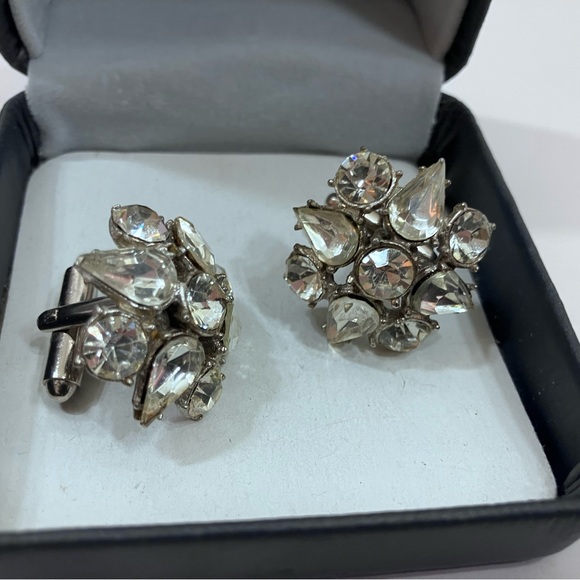 Vintage Rhinestone Cuff Links - Picture 6 of 10